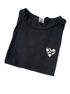 Women's Cropped hort Sleeve  - Floral heart