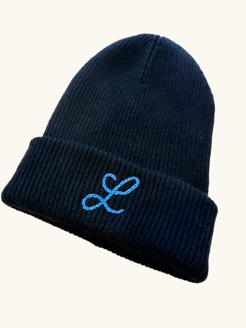 Adult Wool/Cashmere Beanie - Initial