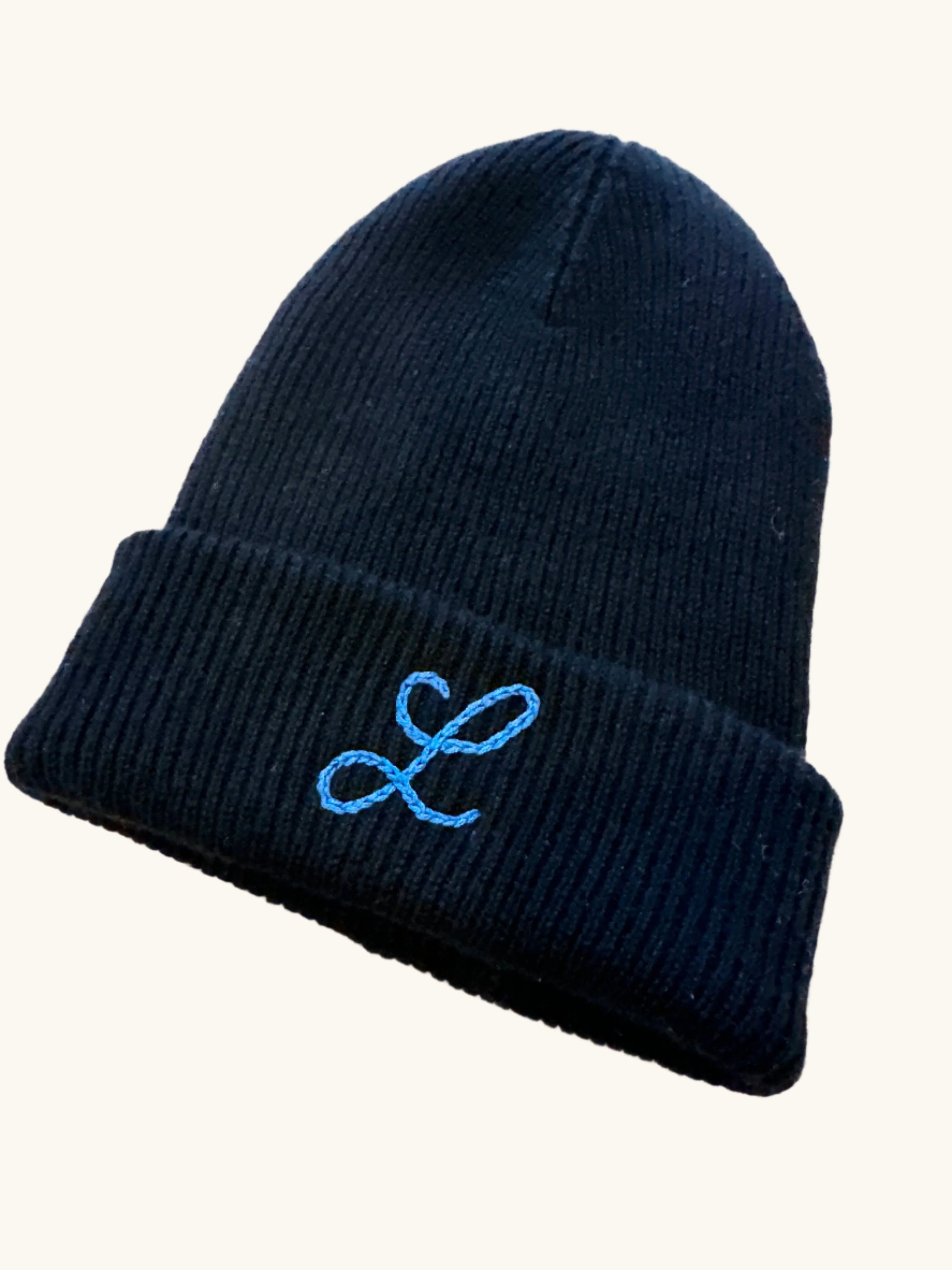 Adult Wool/Cashmere Beanie - Initial