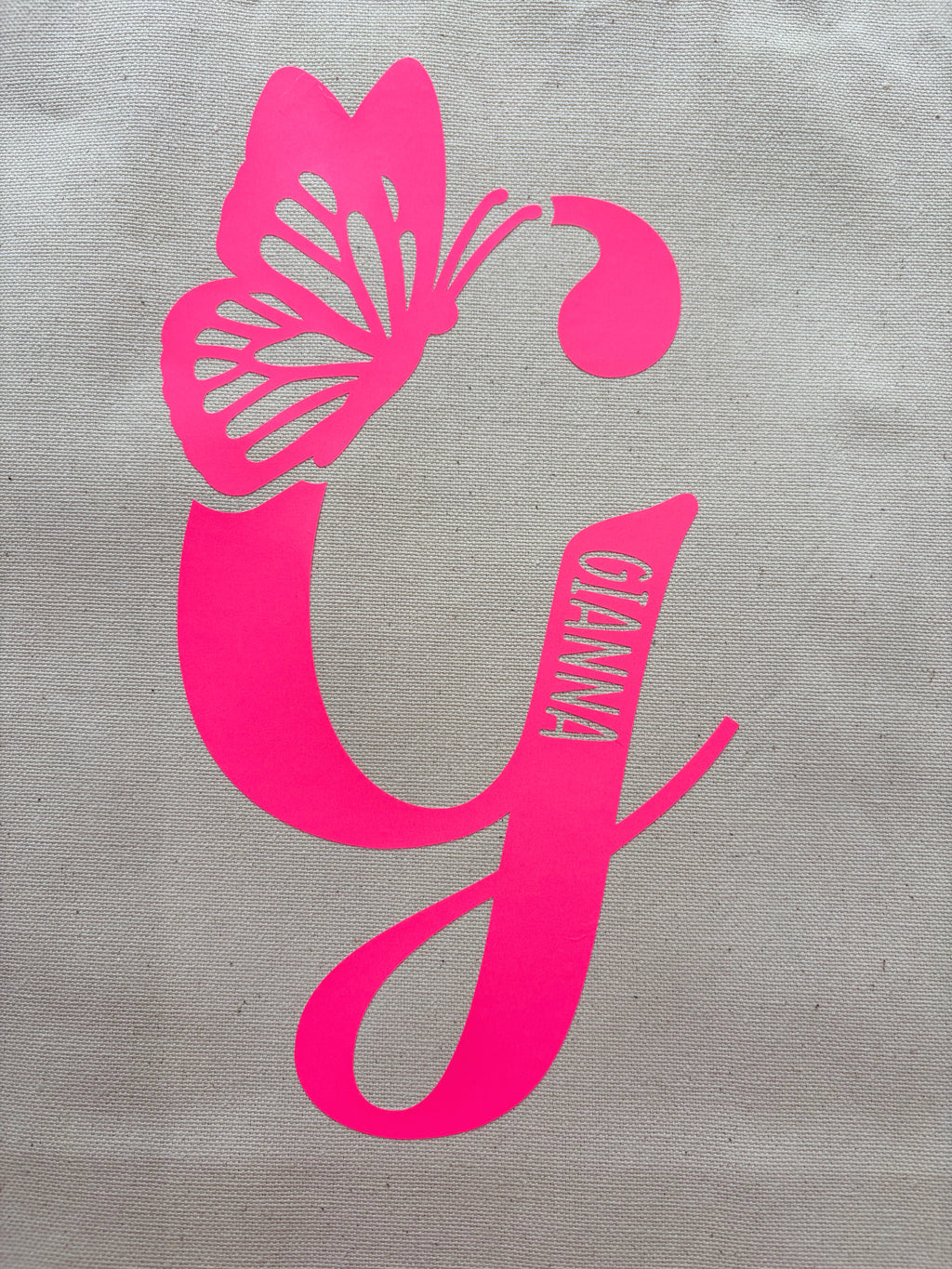 Cotton Tote - Butterfly Initial