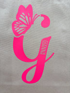 Cotton Tote - Butterfly Initial
