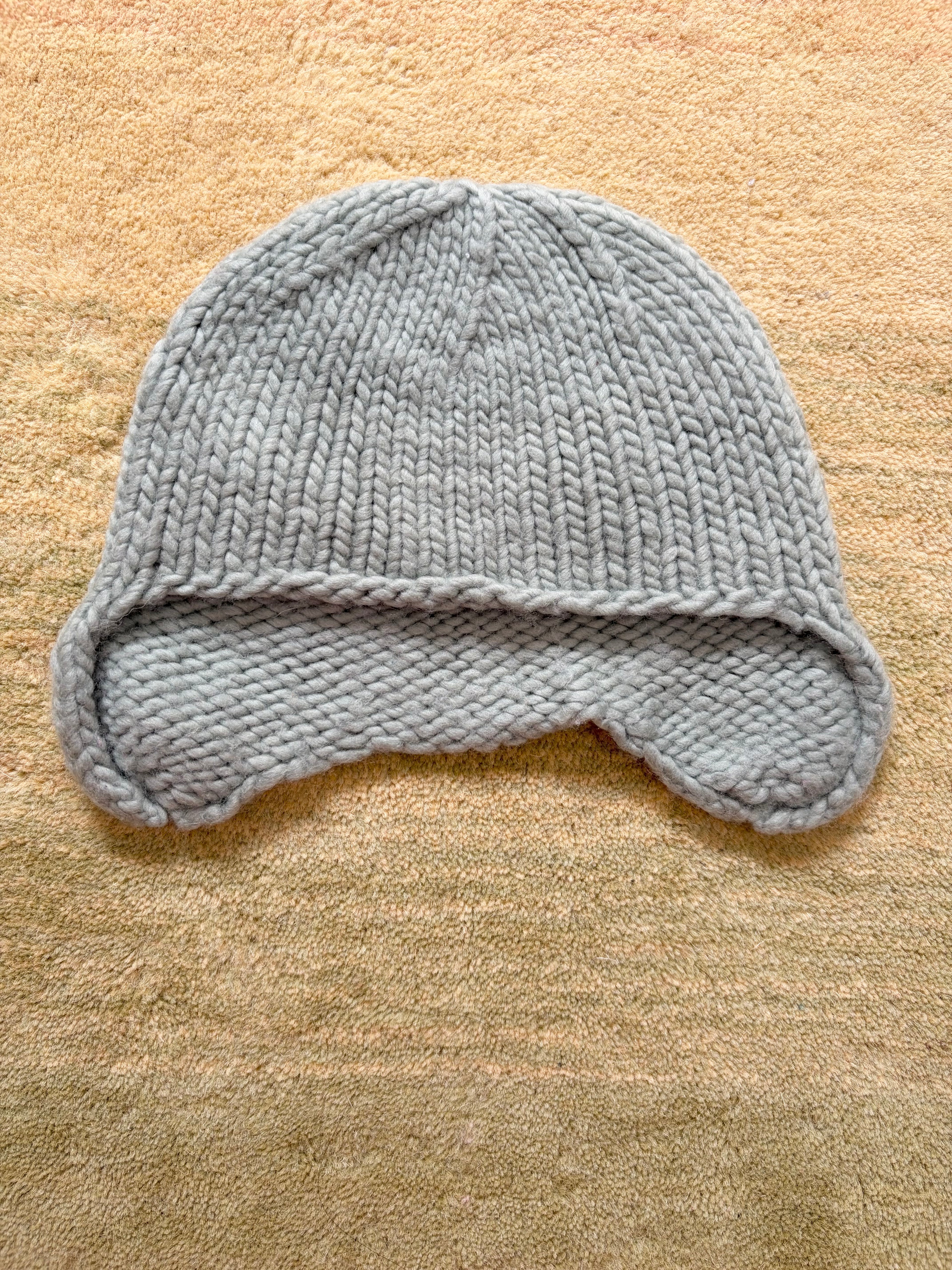 Toddler Hand-knit Wool Hat - Green Upcycled