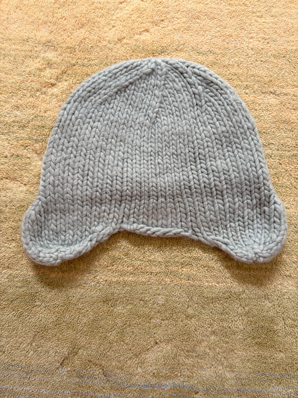 Toddler Hand-knit Wool Hat - Green Upcycled