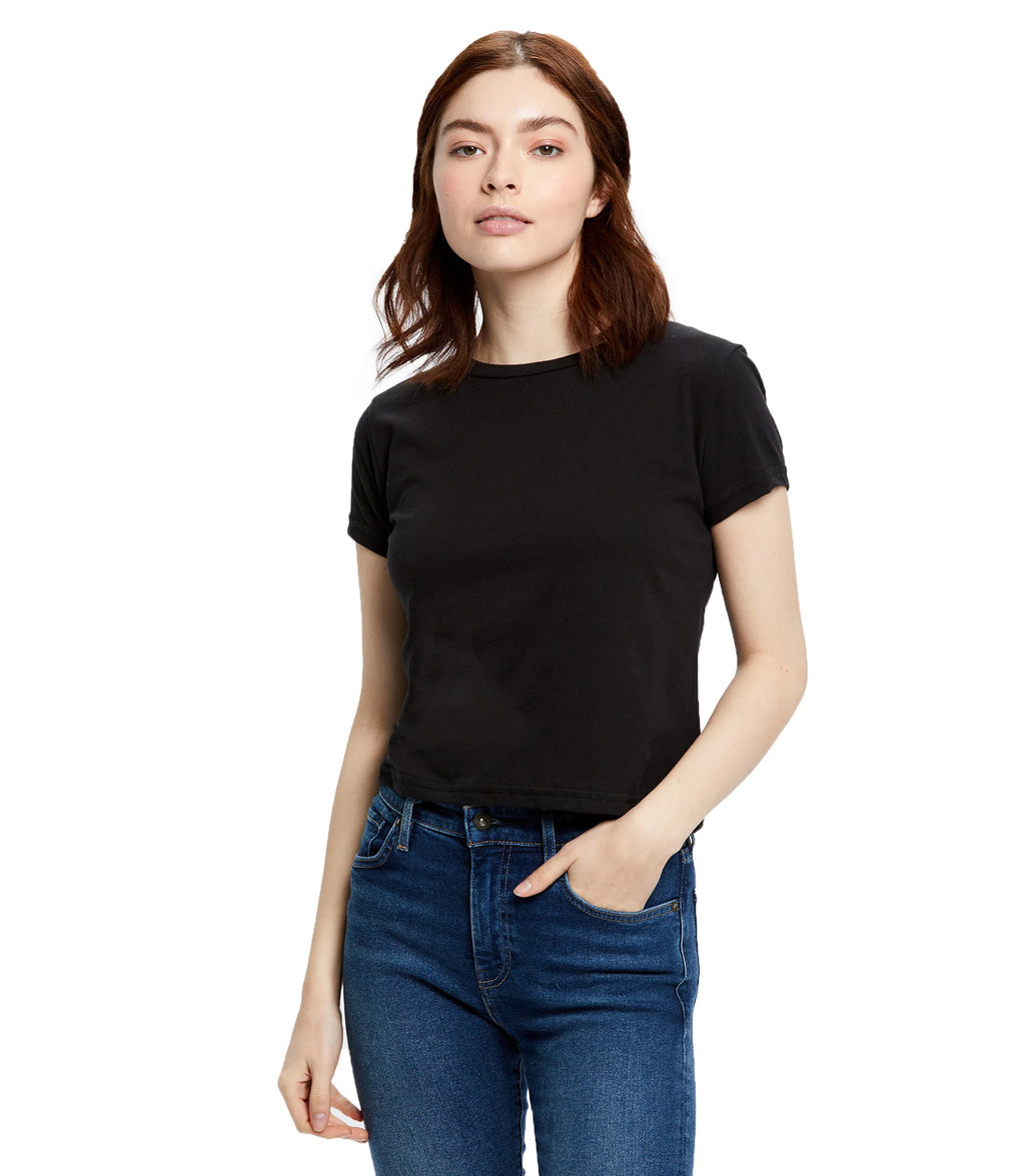 Women's Cropped hort Sleeve  - Floral heart